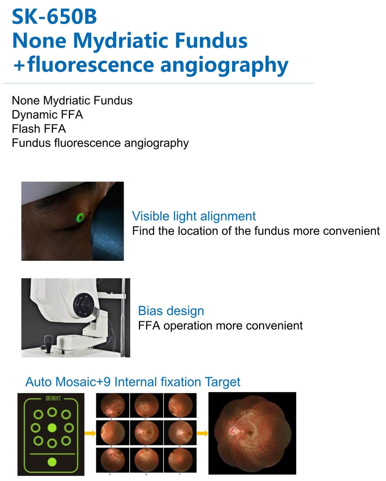 Cámara Retinal No Midriática + Angiográfo SK-650B